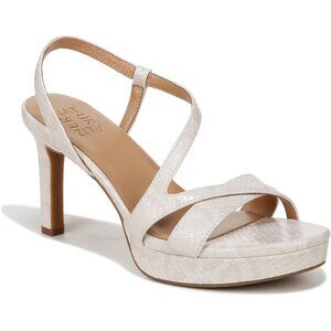 Naturalizer Women Beige Snake Polyurethane Rounded Open Toes Platform Shoes